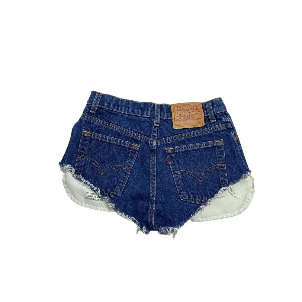 Vintage Levi’s 555 90's Cut Off Denim Jean Shorts-sz 7 (waist 27) - Picture 2 of 8